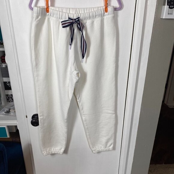 The Upside “Major” White Cotton Drawstring Track Pants Size S NWT - Picture 2 of 8